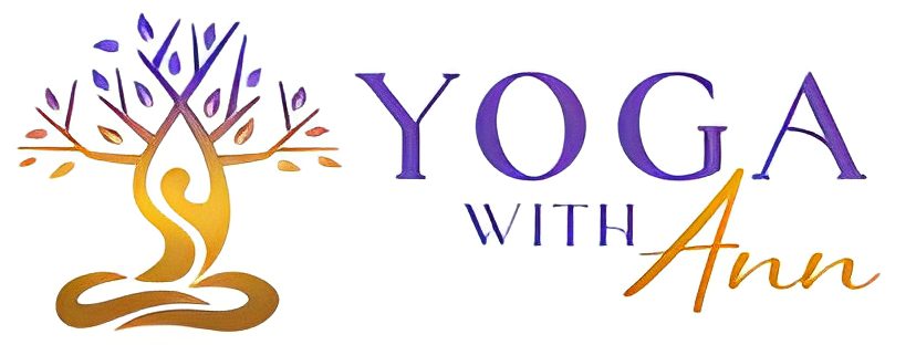 Yoga With Ann logo, tree and figure.