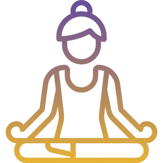 Yoga icon of person meditating.